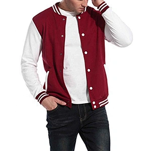 OEM ODM Cheap Baseball Jackets Men Custom Red Varsity Bomber Jacket