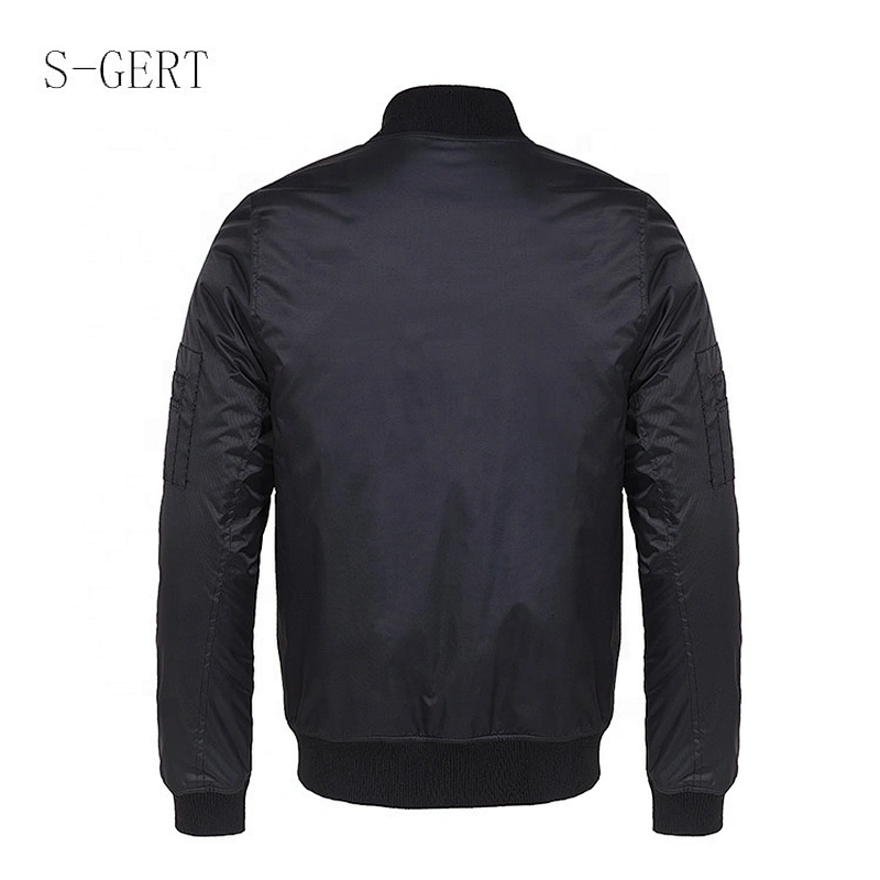 Light No Hood Work Waterproof Polyester Black Winter Cotton Custom Men Bomber Jacket