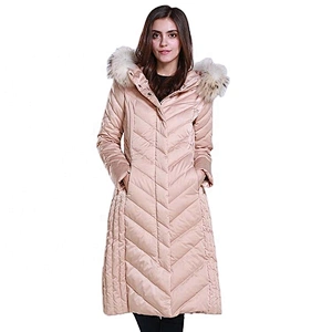 OEM ODM Winter Medium Long Trench Women Warm Fill Down  Puffer Jackets Female