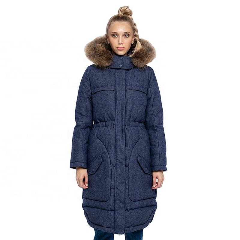 High Quality Winter Warm Wool Hoodie Casual Long Quilted Coat Women Winter Thick Jacket