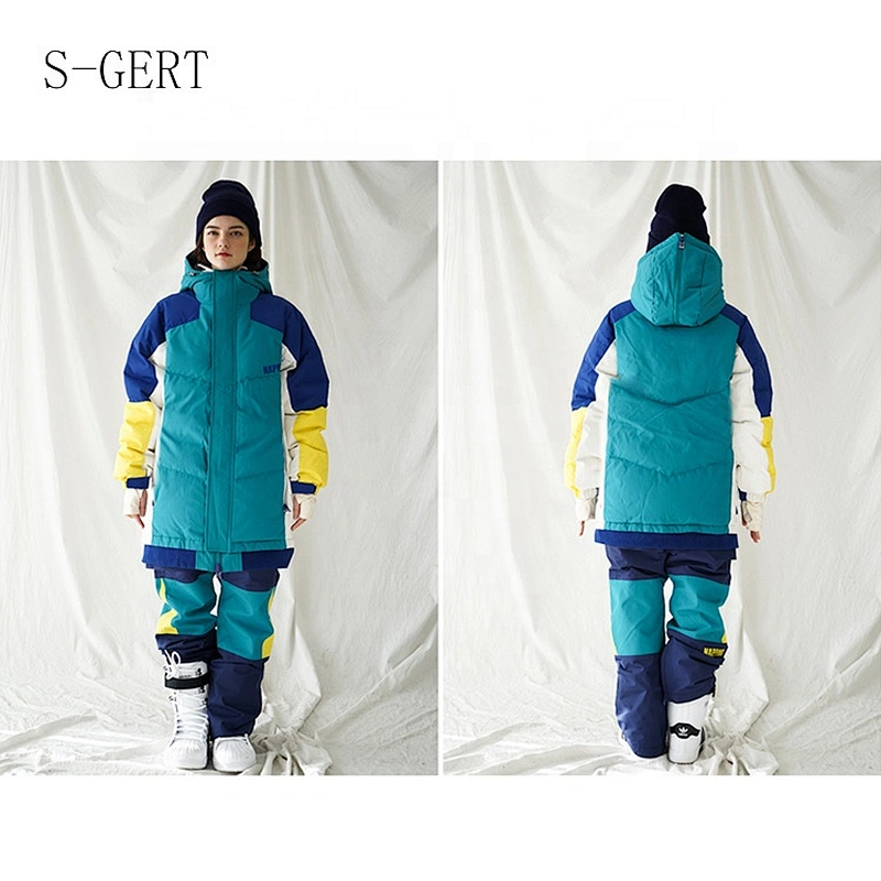 OEM/ODM Blue Green Mixed Color Winter Outdoor Sportswear Alaska Market Figure Skating Snow Custom Print Jacket