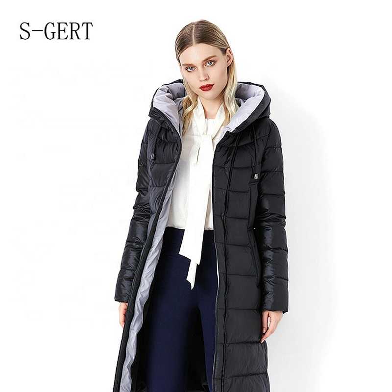 Fashion Female New Design Long Hooded Warm Jacket Parka Women Winter Coats