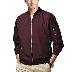 2020 OEM ODM Wholesale Casual Streetwear Polyester Jackets Flight Red Bomber Jacket For Men