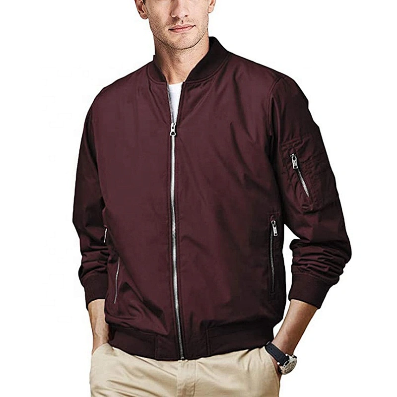 2020 OEM ODM Wholesale Casual Streetwear Polyester Jackets Flight Red Bomber Jacket For Men