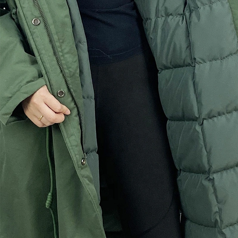 Oem Odm Custom Puffy Parker Long Down Feather Jacket From Ruiniu Factory