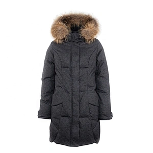 Oem Odm Fashion Long Winter Casaca Pluma Mujer White Goose Down Jacket Warm Women Puffer Jacket From Ruiniu Factory