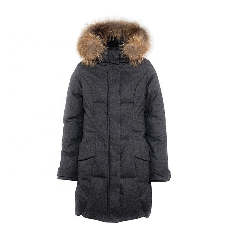 Oem Odm Fashion Long Winter Casaca Pluma Mujer White Goose Down Jacket Warm Women Puffer Jacket From Ruiniu Factory