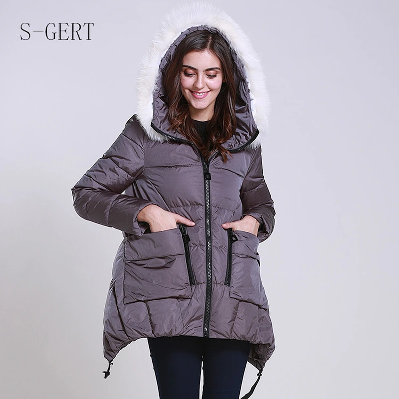 Hiking Windproof Winter Women Down Filling Puffer Jacket Customized