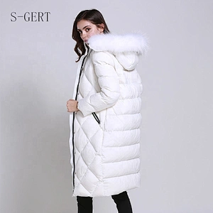 Custom Windproof Waterproof Light Leather Goose Women Winter Down Coat