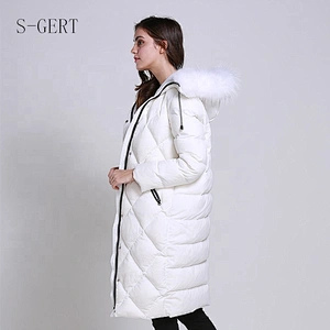 Custom Windproof Waterproof Light Leather Goose Women Winter Down Coat