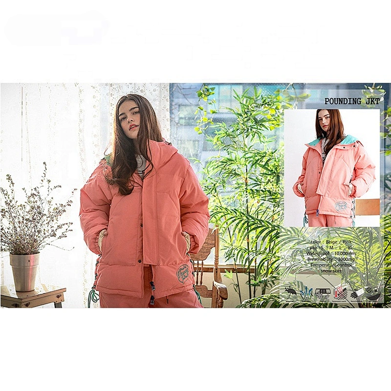 OEM ODM Winter Short Girl Sportswear Custom Waterproof Down Ski Jackets Women Custom Jacket