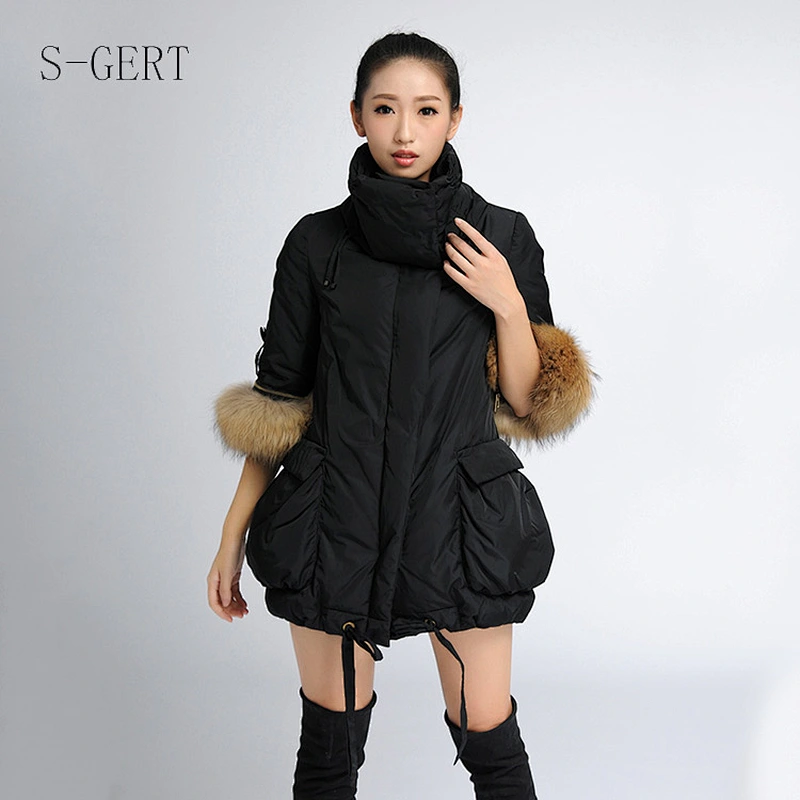 Lady Winter Luxury Duck Jacket Down Coat Fur Parka