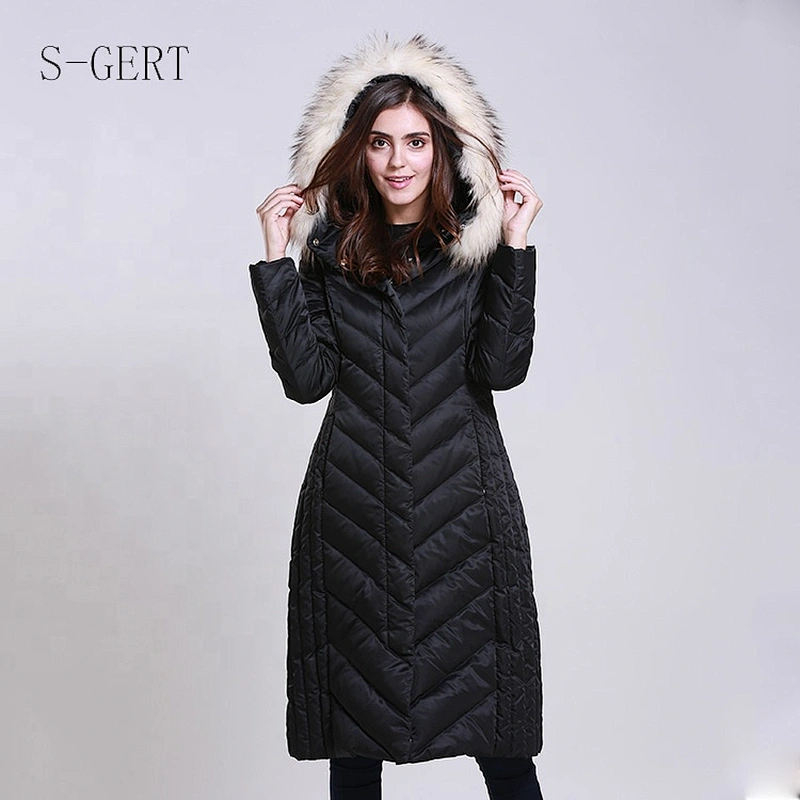 Guangzhou Waterproof Polyester Ultra Light Packable Black Puffer Womens Winter Down Jacket