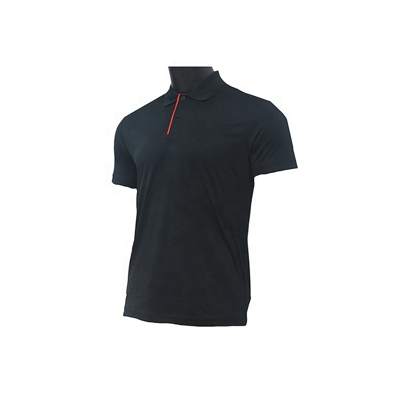 Oem Odm Ruiniu Factory Stain Resistant Slim Fit Polo Shirt Black Golf Polyester Polo T Shirt For Men