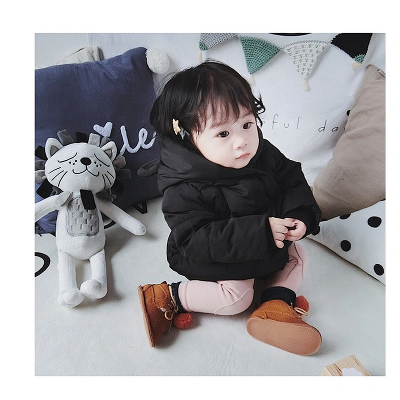 Rabbit Feather Lining Hoodie Light Girls Winter Children Clothes Baby Girl Jacket