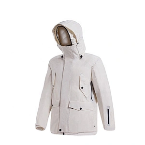 OEM ODM RUINIU White Fashionable Three In One Coat Wind Breaker Waterproof Fabric Outdoor Trekking Jacket With Hood