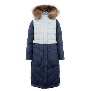 Oem Odm Crane Down Jacket Hoodie Patchwork Ladies Winter Down-Filled Coat From Ruiniu Manufacturer