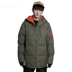 OEM ODM Green Men Outdoor Waterproof Skiing Jackets Retro Snow Armi Ski Suit Winter