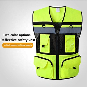 Oem Odm Cool Reflective Vest Yellow Motorcycle Reflective Safety Vest With Zipper Windproof From Ruiniu Manufacturer