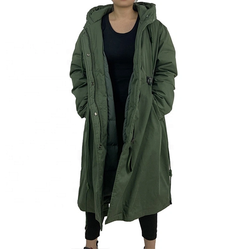 Oem Odm Custom Puffy Parker Long Down Feather Jacket From Ruiniu Factory