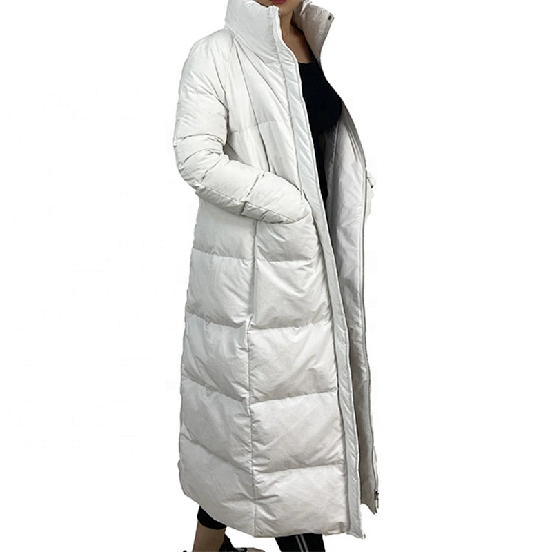 Oem Odm White Plus Size Outerwear Women Hooded Duck Down Winter Jacket From Ruiniu Factory