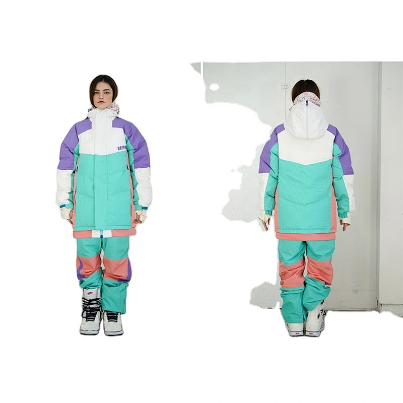 OEM/ODM Purple Green Long Outdoor Sports Suit Coat Active Ski Snowboard Woman Custom Logo Winter Jacket