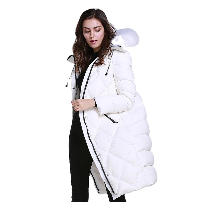 Winter Coats For Women Goose Down Filled Ladies Longline Custom Puffer Jacket Hood
