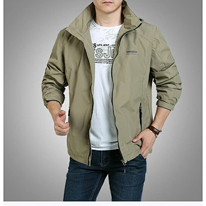 RuiNiu Water Resistant Spring and Autumn Slimfit Men Jacket Windbreaker Casual Stylish Outfit Outerwear Jaket Waterproof