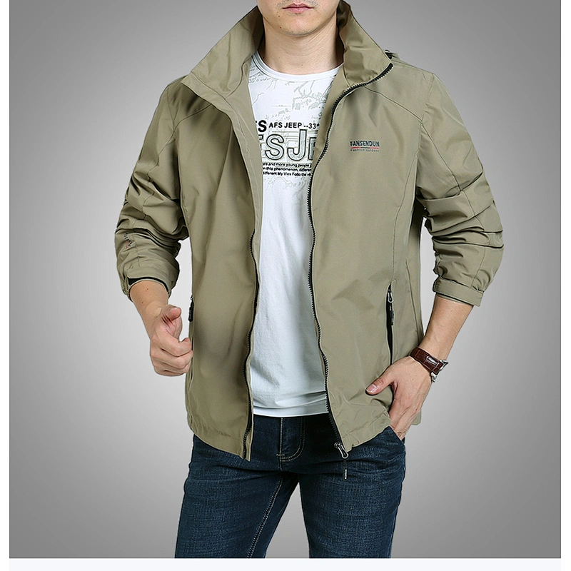 RuiNiu Water Resistant Spring and Autumn Slimfit Men Jacket Windbreaker Casual Stylish Outfit Outerwear Jaket Waterproof