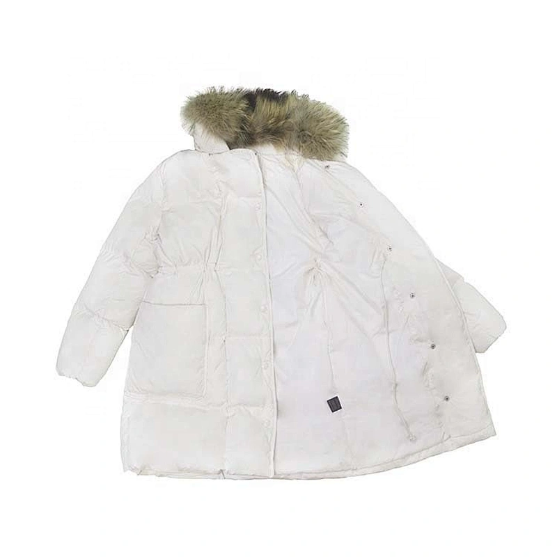OEM/ODM Customized New Fashion Design Fur Collar White Ladies Winter Duck Down Jacket Long For Women