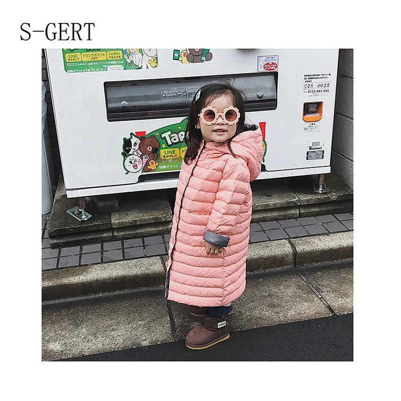 Long Coats Winter Kids Softshell Goose Down Jackets For Girls