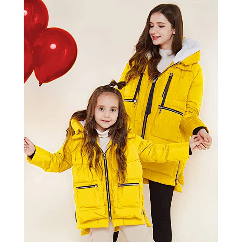Oem Odm Winter Clothing Women Yellow Puffer 700 Down Jacket