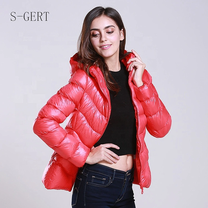 Fashion Red Stock Ladies Coat Light Weight Short Winter Long Waterproof Jacket For Women