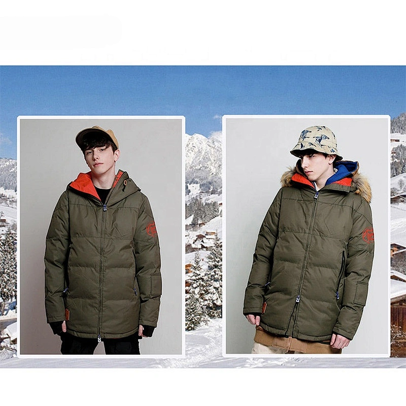 OEM ODM Green Men Outdoor Waterproof Skiing Jackets Retro Snow Armi Ski Suit Winter