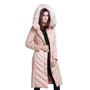 OEM ODM Winter Medium Long Trench Women Warm Fill Down  Puffer Jackets Female