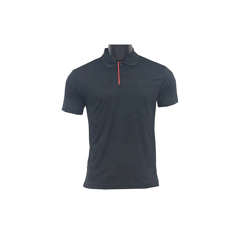 Oem Odm Ruiniu Factory Stain Resistant Slim Fit Polo Shirt Black Golf Polyester Polo T Shirt For Men