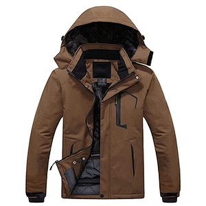 Oem Odm  Snowboard Jacket Brown Waterproof Mountain Skiing Men'S Custom Ski Snow Jacket Men