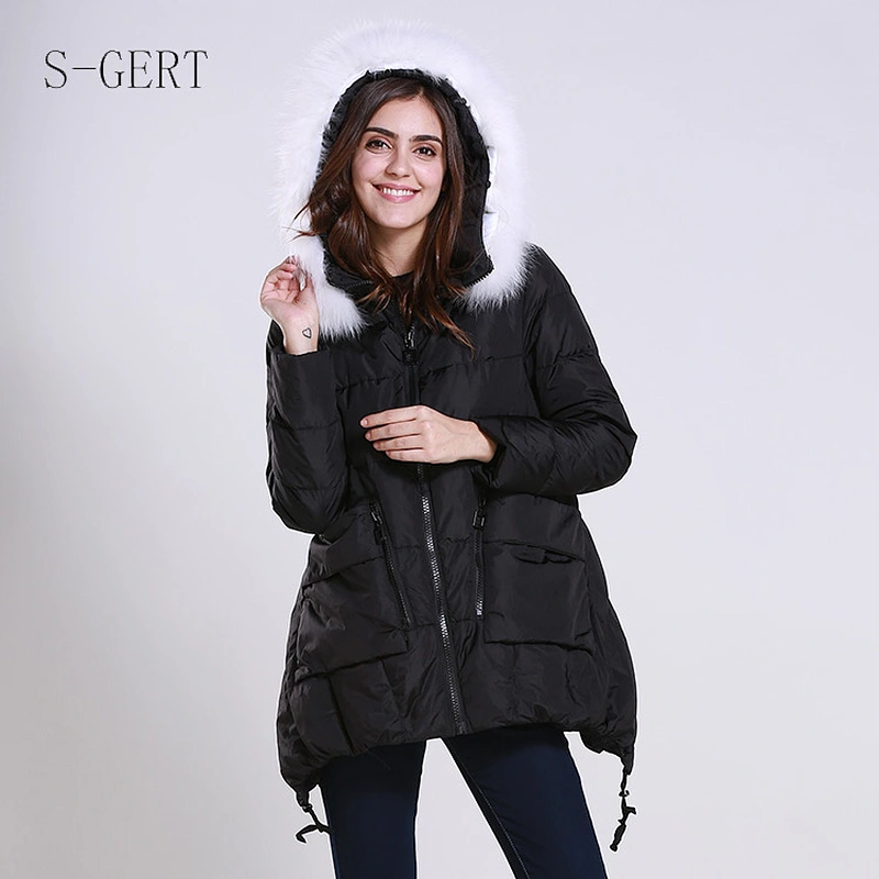 Hiking Windproof Winter Women Down Filling Puffer Jacket Customized