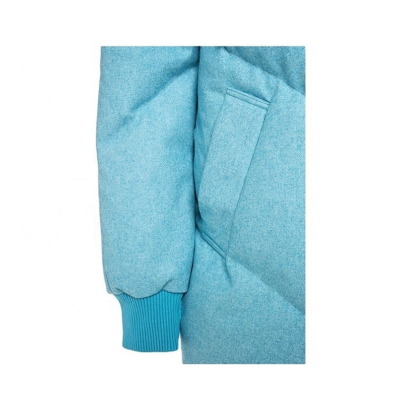 Oem Odm Light Blue Customized Color Coat Duck Down Long Goose Down Puffer Winter Jackets Woman