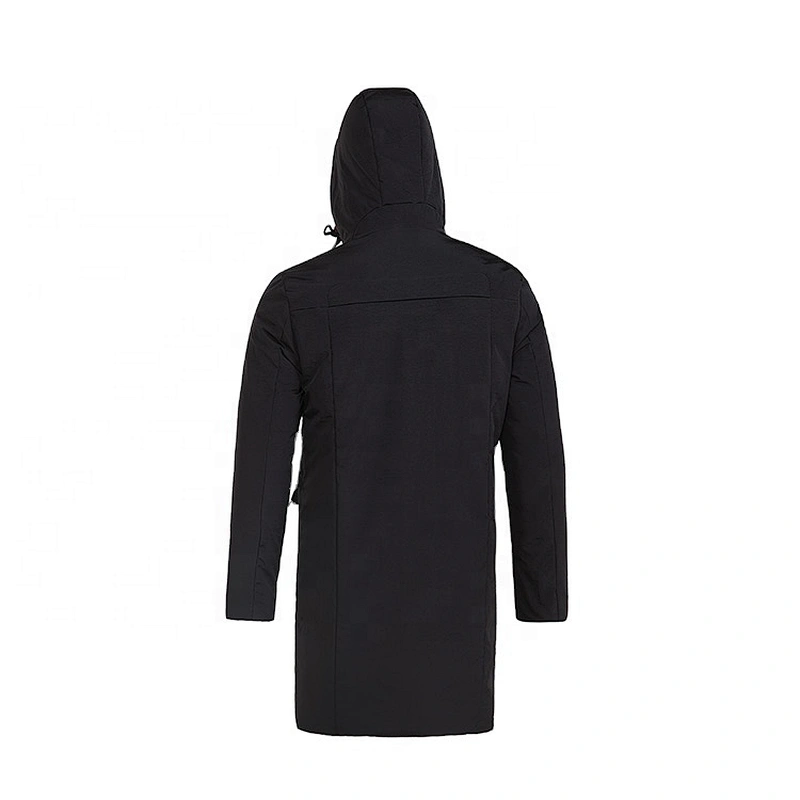 OEM ODM Professional Design Medium Long Trench Custom Black Men Windbreaker
