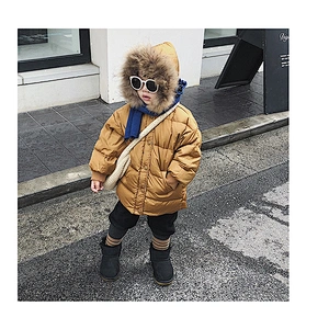 Fur Hoodie Korean Boys Medium Long Stylish Children Clothes Boy Down Jacket