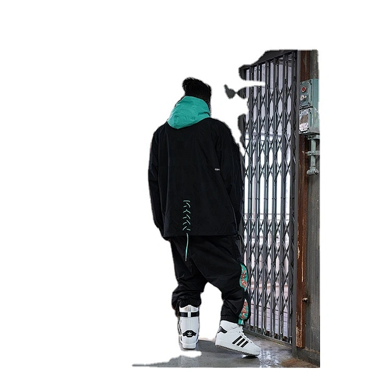 OEM/ODM High Quality Hoodie Polyester Jacket Black Waterproof Windbreaker