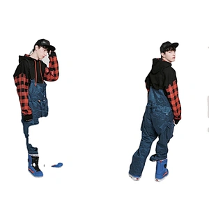 OEM/ODM Blue Snowboard Sport Jumpsuit Suits Bib Crane Ski Pants Men Waterproof