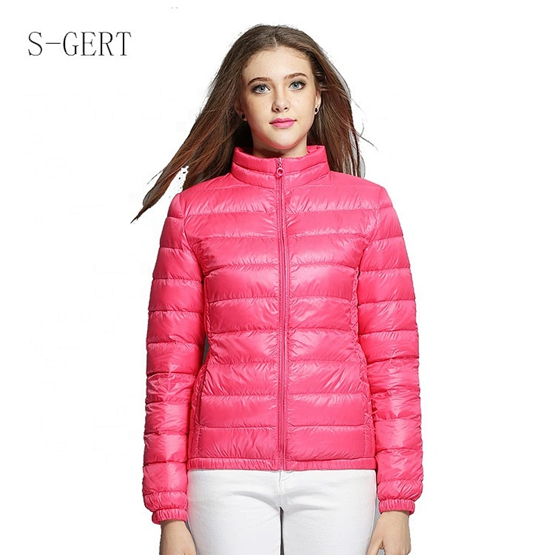 China Factory Price Stocked Orange Winter Short Waterproof Down Jacket