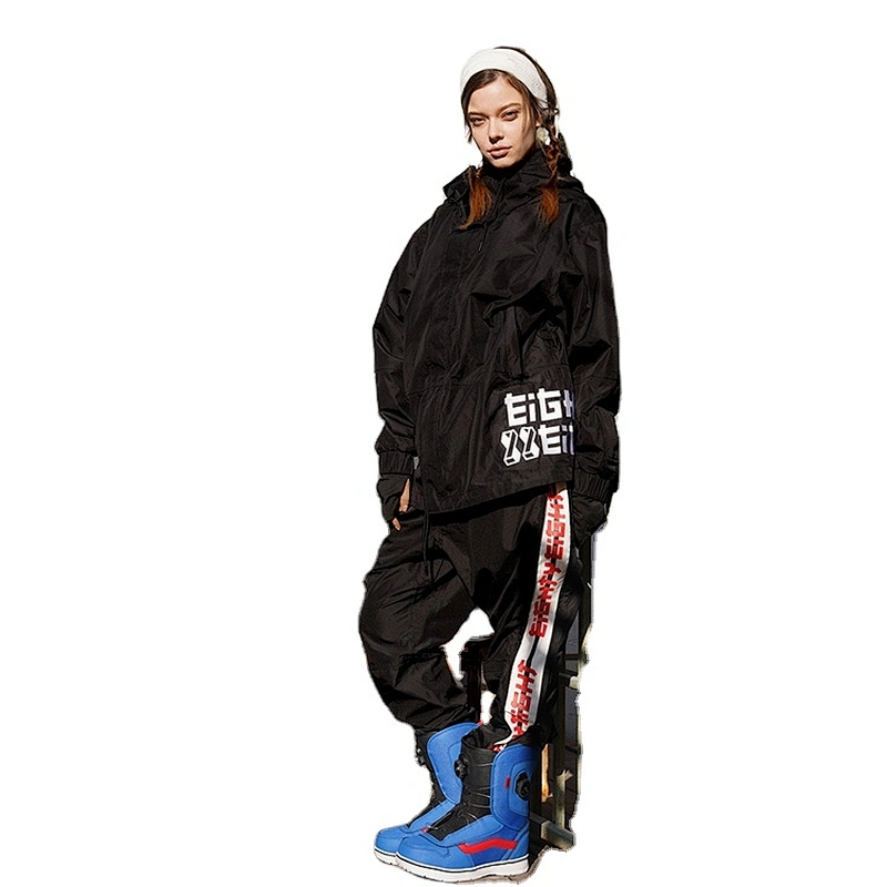 OEM/ODM Fashion Black Coat Hood Parka Super Hiking Jacket Windbreaker Suit