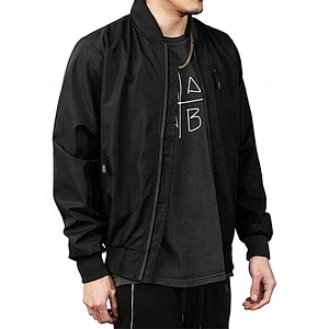 Oem Odm 2020 Lightweight Custom Bomber Jacket chaqueta de bombardero Black Wind Breaker Jackets For Men Casual