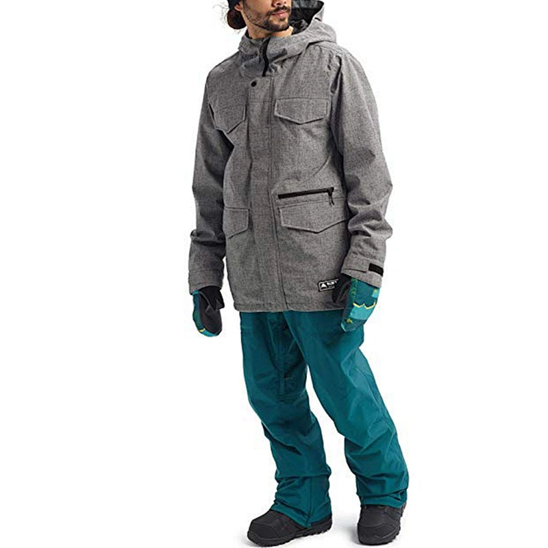 Oem Odm Custom Logo Sport Jacket Men Racing Ski Suit Gray Snowboarding Jackets Waterproof