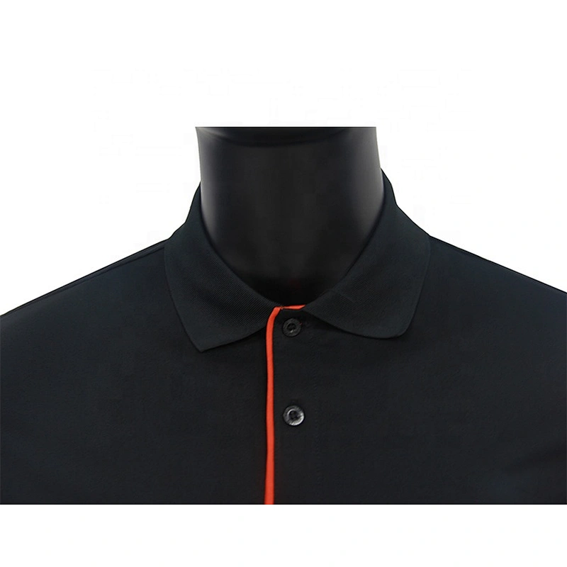 Oem Odm Ruiniu Factory Stain Resistant Slim Fit Polo Shirt Black Golf Polyester Polo T Shirt For Men