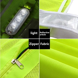 Oem Odm Ruiniu Sports Reflective Vest Security High Visibility Working Sport Safety Reflective Vest With Light