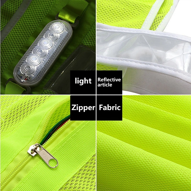 Oem Odm Ruiniu Sports Reflective Vest Security High Visibility Working Sport Safety Reflective Vest With Light